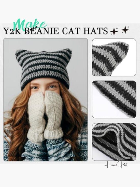 Polyester Y2K Crochet Beanie Set with Arm and Leg Warmers main image 7
